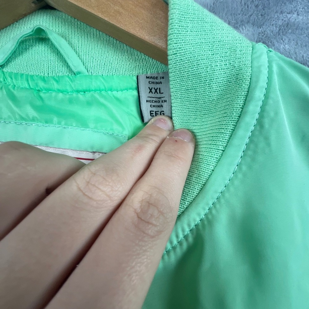 Levi's Bomber Jacket Womens XXL Mint Green Full Zip Flight Mom Vibe 80's Life - Picture 3 of 12